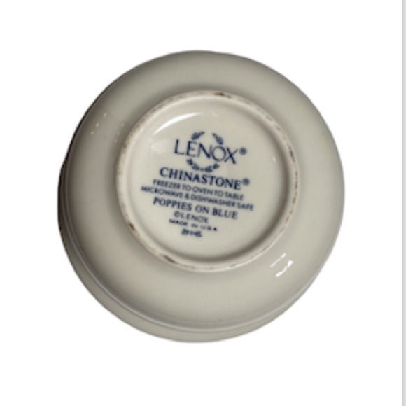 NWOT Lenox Chinastone Poppies on Blue Sugar Bowl & Lid - Picture 5 of 7